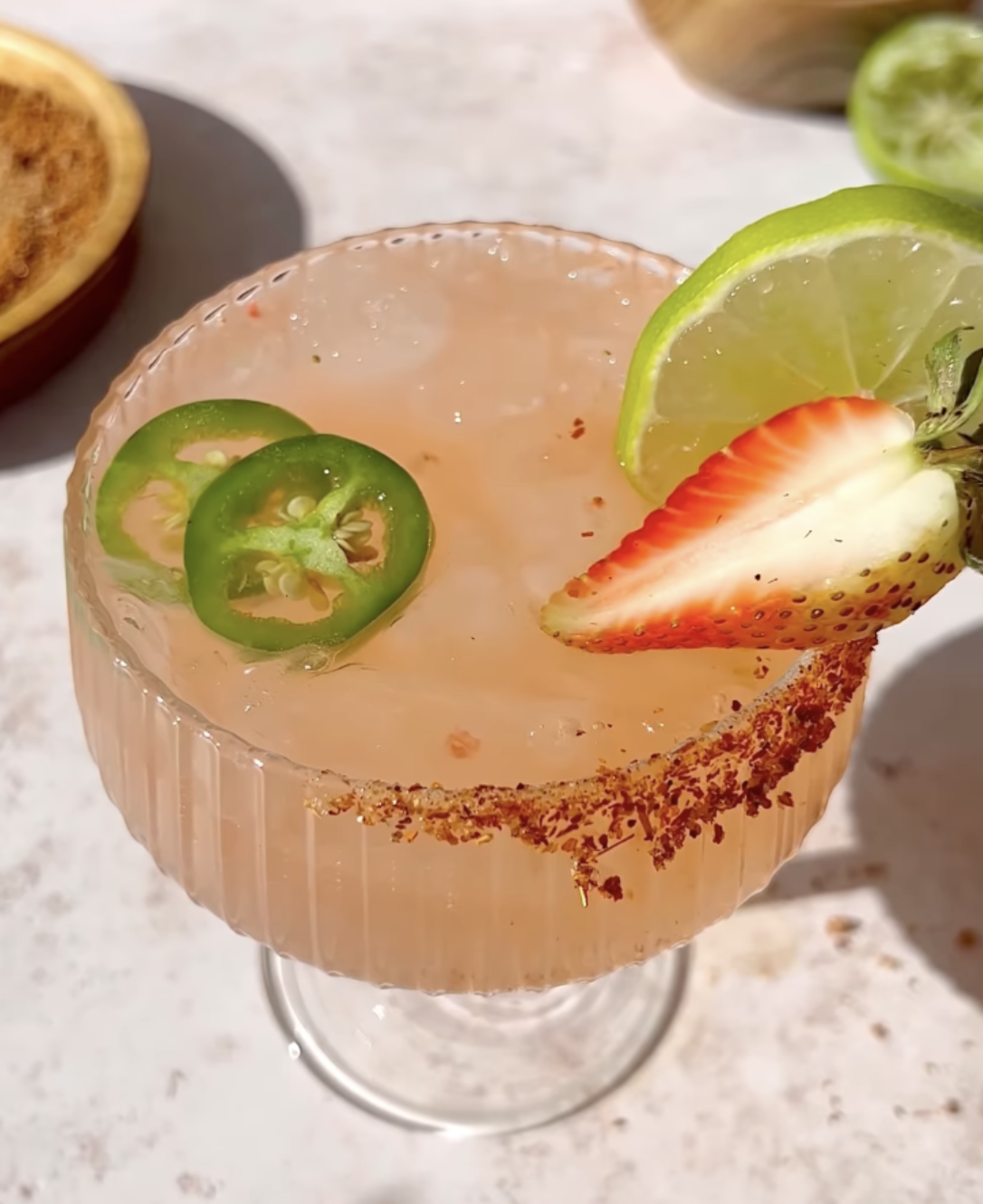 🌶spicy🌶 Strawberry Jalapeño Margarita